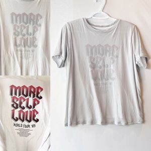 More Self Love World Tour 1985 shirt mesh crop short overlay XL